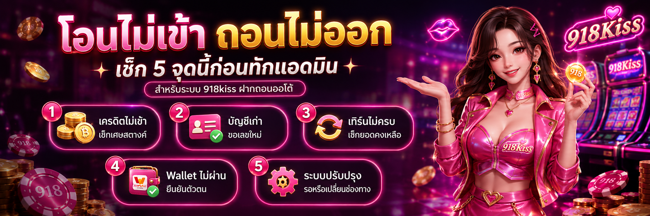 แก้ปัญหา 918kiss ฝากถอนออโต้